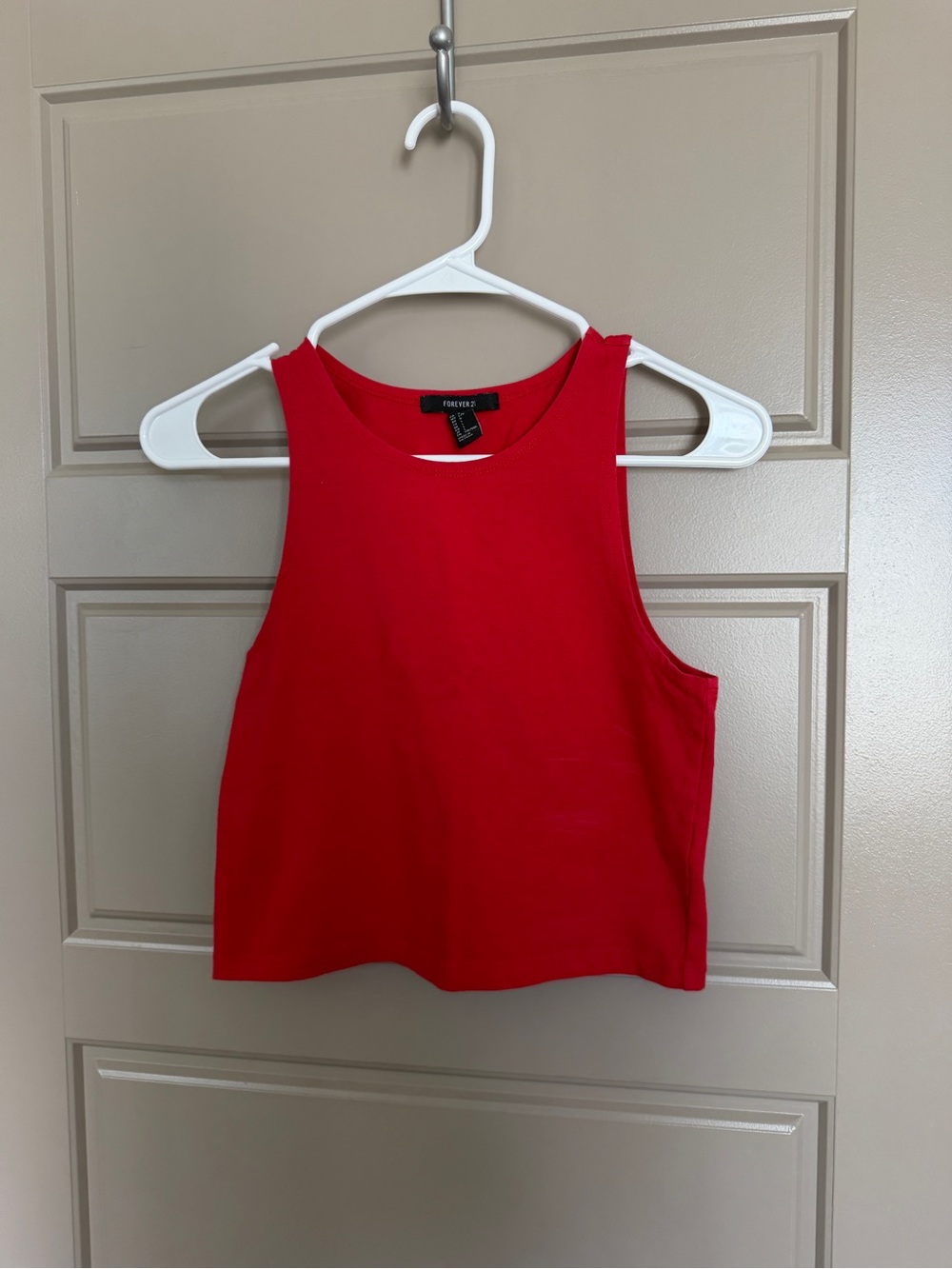 Forever 21 Red Sleeveless Cropped Tank